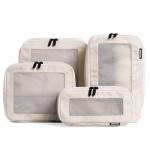 Aerotrunk Compression Packing Cubes for Travel - Luggage Organizer Bags - Double Zipper Packing Cubes for Suitcases (4-Pack, Beige)