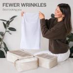 Aerotrunk Compression Packing Cubes for Travel - Luggage Organizer Bags - Double Zipper Packing Cubes for Suitcases (4-Pack, Beige)