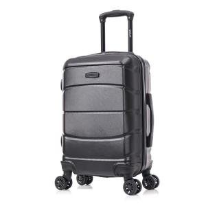 DUKAP SENSE Hardside Luggage with Spinner Wheels | 20 in Durable Lightweight Carry on Suitcase for Travel | Zipper Clouser Suit Case with Gel Handles and Trolley | Black