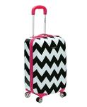 Rockland Safari Hardside Spinner Wheel Luggage, Pink Chevron, Carry-On 20-Inch