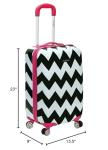 Rockland Safari Hardside Spinner Wheel Luggage, Pink Chevron, Carry-On 20-Inch