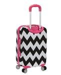 Rockland Safari Hardside Spinner Wheel Luggage, Pink Chevron, Carry-On 20-Inch