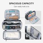 Everfun Compact Toiletry Bag for Men and Women Traveling, Wide Open Shaving Dopp Kit, Water Resistant Makeup Organizer Hygiene Bag with Wet Dry Compartment - Black, Small