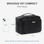 Everfun Compact Toiletry Bag for Men and Women Traveling, Wide Open Shaving Dopp Kit, Water Resistant Makeup Organizer Hygiene Bag with Wet Dry Compartment - Black, Small