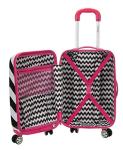 Rockland Safari Hardside Spinner Wheel Luggage, Pink Chevron, Carry-On 20-Inch