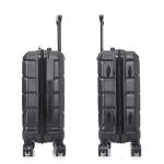 DUKAP SENSE Hardside Luggage with Spinner Wheels | 20 in Durable Lightweight Carry on Suitcase for Travel | Zipper Clouser Suit Case with Gel Handles and Trolley | Black