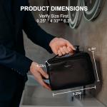 Everfun Compact Toiletry Bag for Men and Women Traveling, Wide Open Shaving Dopp Kit, Water Resistant Makeup Organizer Hygiene Bag with Wet Dry Compartment - Black, Small