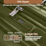 Joyway 20in Carry On Luggage with Cup Holder and USB Port, 25% Expandable Capacity, Smart Suitcase with Anti Slip Wheels and Handbag, Perfect for Men and Women 3 Piece Set DarkGreen