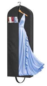 MISSLO 65" Long Garment Bags for Travel for Women Heavy Duty Dress Bags for Gowns 4" Gusseted Dress Protector Bag for Closet Storage Clothing Covers for Hanging Clothes Wedding Dresses Storage