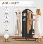 MISSLO 65" Long Garment Bags for Travel for Women Heavy Duty Dress Bags for Gowns 4" Gusseted Dress Protector Bag for Closet Storage Clothing Covers for Hanging Clothes Wedding Dresses Storage