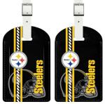 AYYQHC 2 Pack Leather Football Sport Fan Luggage Tag for Suitcase，Black Yellow Design Travel Suitcase Tag with Privacy Flap Address Labels