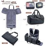 ELCUPA Garment Bags for Travel with Wheels- Carry on Garment Duffle Bag for Men Women, 2 in 1 Large Travel Duffel Bags with Shoes Compartment Hanging Suit Dress Weekender Bag Personal Item Travel Bag