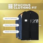 Garment Bag for Hanging Clothes - Travel Suit Bag Closet Covers for Men and Women - Long Dress, Mens Jackets, Coats, Shirts, Dance Clothing Protector, Zipper Hanger Wardrobe Dust Cover (42 Inch)