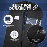 Garment Bag for Hanging Clothes - Travel Suit Bag Closet Covers for Men and Women - Long Dress, Mens Jackets, Coats, Shirts, Dance Clothing Protector, Zipper Hanger Wardrobe Dust Cover (42 Inch)