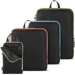 Compression Packing Cubes Set - 4 Carry-On Suitcase Organizer Bags with Compression & Inside Pockets