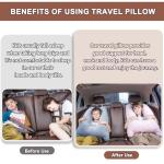 1 MIDDLE ONE Car Pillow for Kids, Memory Foam Travel Pillow for Car and Adults, Kid Travel Pillow for Sleeping on Road Trip, Small Body Pillow for Kids (Grey)