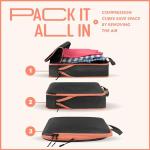 Compression Packing Cubes Set - 4 Carry-On Suitcase Organizer Bags with Compression & Inside Pockets