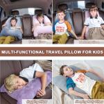1 MIDDLE ONE Car Pillow for Kids, Memory Foam Travel Pillow for Car and Adults, Kid Travel Pillow for Sleeping on Road Trip, Small Body Pillow for Kids (Grey)