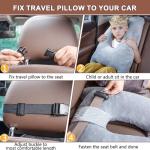 1 MIDDLE ONE Car Pillow for Kids, Memory Foam Travel Pillow for Car and Adults, Kid Travel Pillow for Sleeping on Road Trip, Small Body Pillow for Kids (Grey)