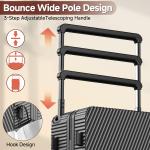 Lightweight 22 Carry on Luggage, Hard Shell Suitcase with 360°Spinner Wheels, Airline Boarded Suitcase & LSA Lock Dual Zippers