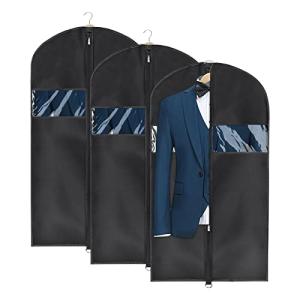 Univivi Garment Bag Suit Bag for Storage and Travel 43 inches, Lightweight Study Full Zipper Washable Suit Cover for Dresses, Suits, Coats, Set of 3