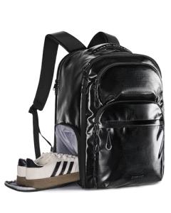 BAGSMART 30L Travel Backpack, 15.6 Inch Carry On Backpack Flight Approved, Personal Item Travel Bag, Water Resistant Weekender Bag Daypack, Black