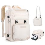 Maelstrom Travel Backpack for Women Men,35L Laptop Backpack Fits 17-Inch Laptop,Carry On Backpack for Airplanes with Crossbody Bag&Shoe Compartment&Toiletry Bag (Beige, Large)