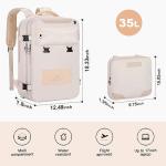 Maelstrom Travel Backpack for Women Men,35L Laptop Backpack Fits 17-Inch Laptop,Carry On Backpack for Airplanes with Crossbody Bag&Shoe Compartment&Toiletry Bag (Beige, Large)
