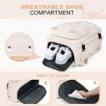 Maelstrom Travel Backpack for Women Men,35L Laptop Backpack Fits 17-Inch Laptop,Carry On Backpack for Airplanes with Crossbody Bag&Shoe Compartment&Toiletry Bag (Beige, Large)