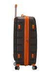 Rockland Melbourne Hardside Expandable Luggage with Spinner Wheels, Charcoal, Checked Large 28"