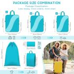 8 Set Compression Packing Cubes Travel, Expandable Travel Cubes for Carry on Luggage, Suitcase Organizer Compression Bags for Travel Essentials, Turquoise