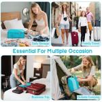 8 Set Compression Packing Cubes Travel, Expandable Travel Cubes for Carry on Luggage, Suitcase Organizer Compression Bags for Travel Essentials, Turquoise