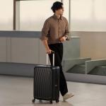 OIWAS 20 Inch Carry On Luggage, Hard Shell Suitcases with 8 Spinner Wheel, TSA Lock, Waterproof Compartment and Smooth Zippers, Lightweight Travel Luggage Airline Approved for Short Trip, Black