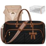 RAINSMORE Garment Bags for Travel Women Convertible Garment Duffle Bag for Hanging Clothes, Large Carry On Garment Bag with Shoe Bag & Wet Pocket, Foldable Dress Suit Business Travel Weekender Bags
