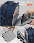 Tolaccea Travel Backpack, TSA Flight Approved Carry On Laptop Backpack for Women Men, Dual Laptop Storage for 17.3" and 15.6" Laptop, Large Luggage Backpack 40-45L Expandable (Navy Blue)