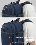 Tolaccea Travel Backpack, TSA Flight Approved Carry On Laptop Backpack for Women Men, Dual Laptop Storage for 17.3" and 15.6" Laptop, Large Luggage Backpack 40-45L Expandable (Navy Blue)
