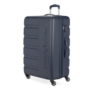 SwissGear 7366 Hardside Expandable Luggage with Spinner Wheels, Navy, Checked-Large 27-Inch