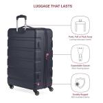 SwissGear 7366 Hardside Expandable Luggage with Spinner Wheels, Navy, Checked-Large 27-Inch