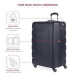 SwissGear 7366 Hardside Expandable Luggage with Spinner Wheels, Navy, Checked-Large 27-Inch