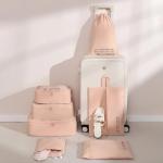 7PCS Packing Cubes for Suitcases Travel Accessories and Essentials Space-Saving Luggage Organizers Light Packing Cubes for Family (Pink)
