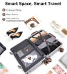 feilario 20" Aluminum Frame Wide Handle Hard Shell Carry On Suitcase - Vivid Colors Double Spinner Wheels Airline Approved Rolling Luggage with TSA Lock & Cup Holder (Silver, 20in)