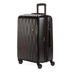 SwissGear 7272 Energie Expandable Hardside Luggage With Spinner Wheels and TSA Lock, Black, Checked-Medium 24-Inch