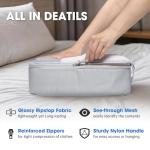 Packing Cubes for Travel, 8 Set Packing Organizers with Zipper Pulls and Mesh Top Panel - Light-weight Travel Cubes for Carry On and Suitcases, Light Gray