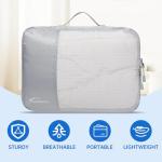 Packing Cubes for Travel, 8 Set Packing Organizers with Zipper Pulls and Mesh Top Panel - Light-weight Travel Cubes for Carry On and Suitcases, Light Gray