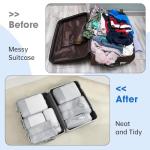 Packing Cubes for Travel, 8 Set Packing Organizers with Zipper Pulls and Mesh Top Panel - Light-weight Travel Cubes for Carry On and Suitcases, Light Gray