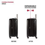 SwissGear 7272 Energie Expandable Hardside Luggage With Spinner Wheels and TSA Lock, Black, Checked-Medium 24-Inch
