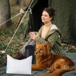 KUCEY Cooling Side Sleeper Pillow for Neck and Shoulder Pain, Luxury Shredded Memory Foam Curved Bed Pillows for Sleeping Set of 1- Adjustable Travel Pillow Size- Washable Cover Crescent White