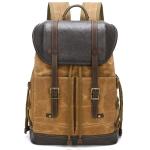 Men's Waxed Canvas Backpack - Waterproof Travel Rucksack, Vintage School Laptop Bag for Work & Outdoor Hiking