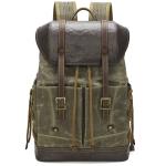 Men's Waxed Canvas Backpack - Waterproof Travel Rucksack, Vintage School Laptop Bag for Work & Outdoor Hiking