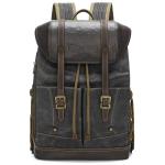 Men's Waxed Canvas Backpack - Waterproof Travel Rucksack, Vintage School Laptop Bag for Work & Outdoor Hiking
